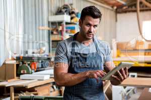 Carpenter working on his craft