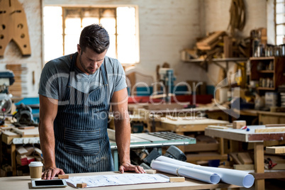 Carpenter working on his craft