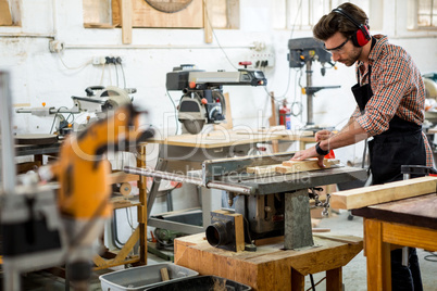 Carpenter working on his craft