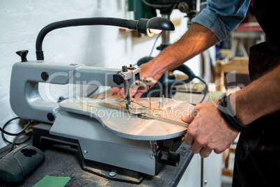 Carpenter working on his craft