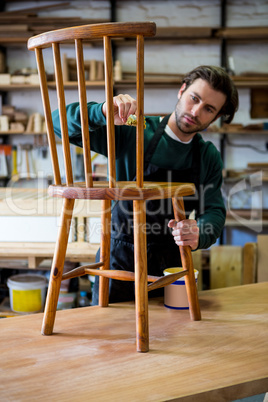 Carpenter working on his craft