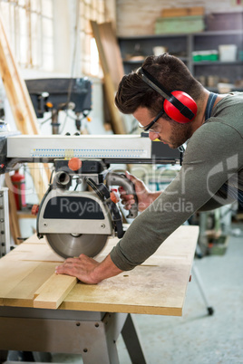 Carpenter working on his craft