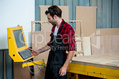 Carpenter working on his craft