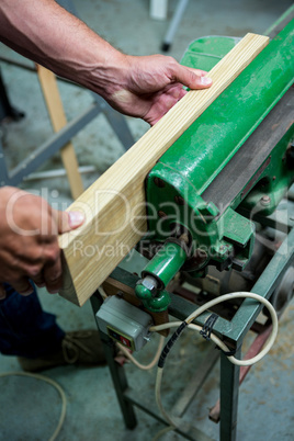 Carpenter working on his craft