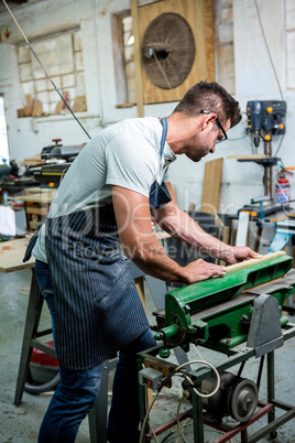 Carpenter working on his craft