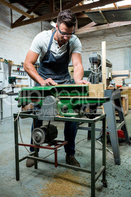 Carpenter working on his craft