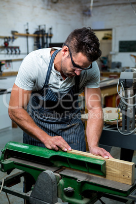 Carpenter working on his craft