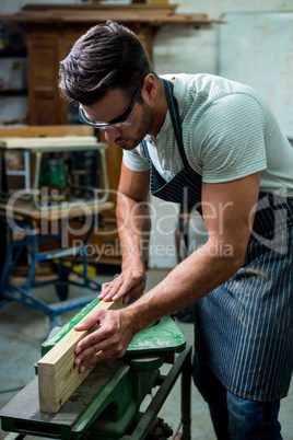 Carpenter working on his craft