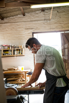 Carpenter working on his craft