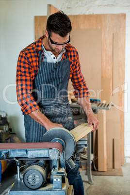 Carpenter working on his craft