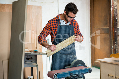 Carpenter working on his craft