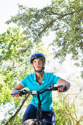 Senior woman is on her bike