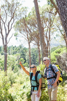 senior couple standing and smiling