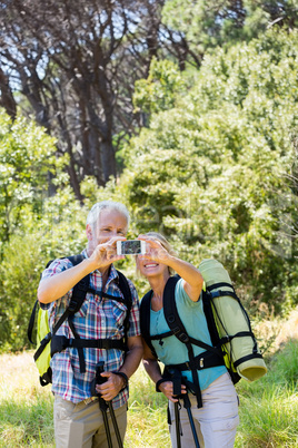 senior couple taking a picture