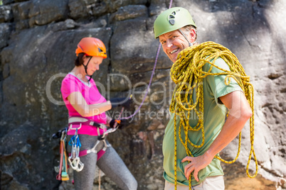 senior couple doing sport