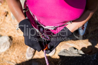 Close up climbing equipment