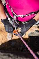 Close up climbing equipment