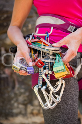 Close up climbing equipment