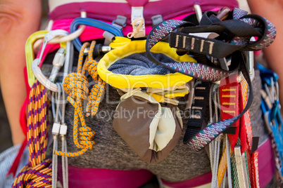 Close up climbing equipment