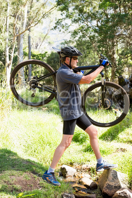 Man taking his bike
