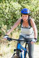 Woman riding bike