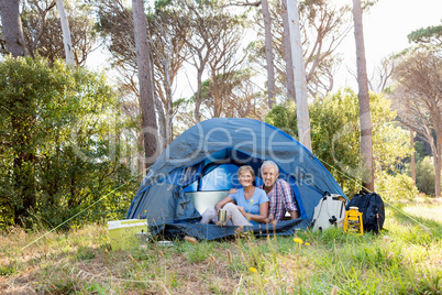 Mature couple sitting and posing