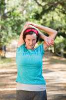 Woman stretching her arms