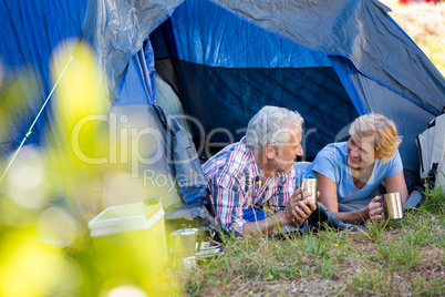 Mature couple smiling and looking each other