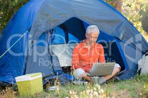 Mature man using computer