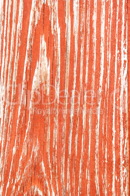 Painted in red old wooden desk