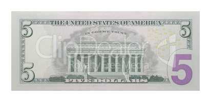 New 5 US dollars banknote