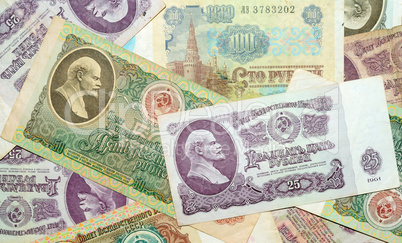 Historic banknotes Soviet Union rubles, 1961