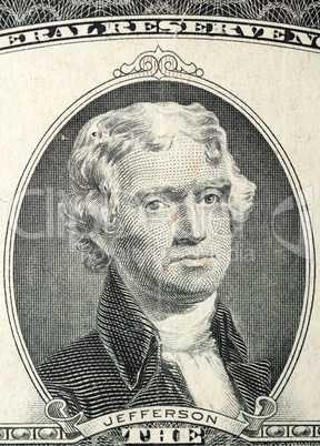 President of Jefferson in Anniversary two US dollars 1976