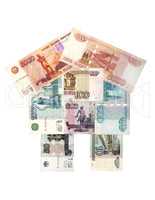 The house is built of Russian rubles of different denomination