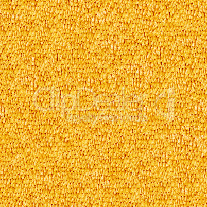 Seamless yellow carpet closeup texture background.