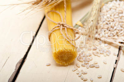 organic Raw italian pasta and durum wheat