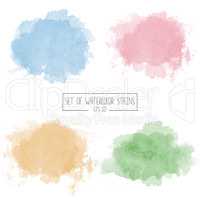 Set of color vector watercolor stains