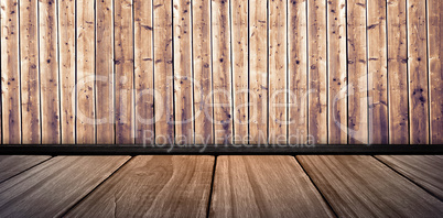 Composite image of white wall with parquet