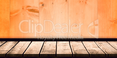 Composite image of a white wall with parquet
