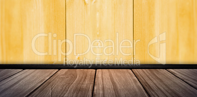 Composite image of white wall with parquet