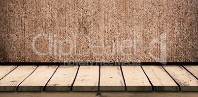 Composite image of a white wall with parquet