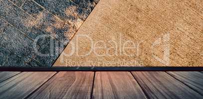 Composite image of image of a wooden floor