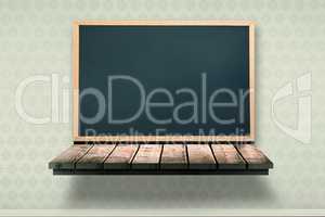 Composite image of image of a wooden board