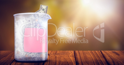 Composite image of box with money