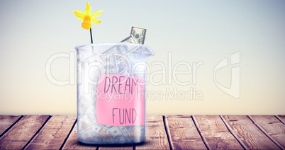 Composite image of dreams fund message