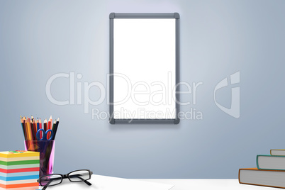 Composite image of desk