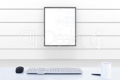 Composite image of desk