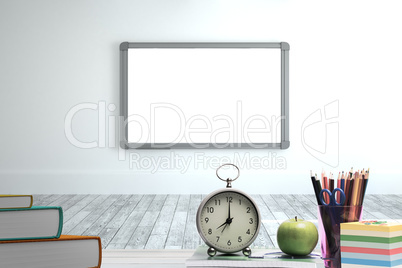 Composite image of desk