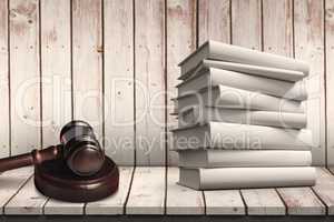Composite image of pile of books