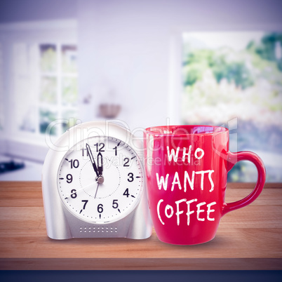 Composite image of who wants coffee